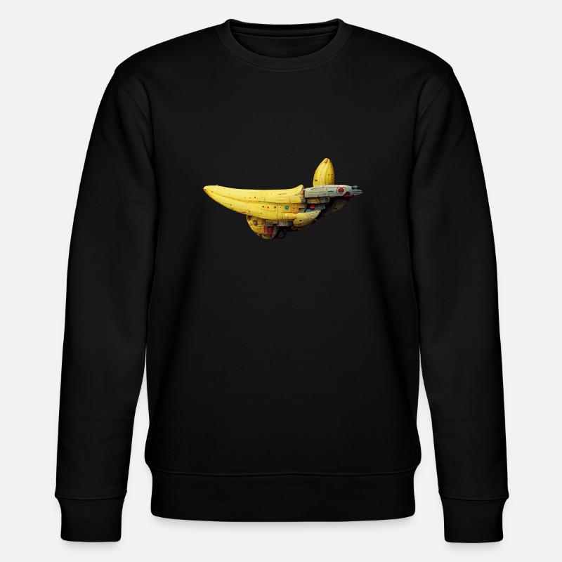 Bananen Raumschiff - Stanley/Stella Unisex Bio-Sweatshirt CHANGER  - Schwarz