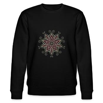 Mandala Vintage Blume - Stanley/Stella Unisex Bio-Sweatshirt CHANGER  - Schwarz - Vorne - Nik (191cm) & Marisol (170cm)