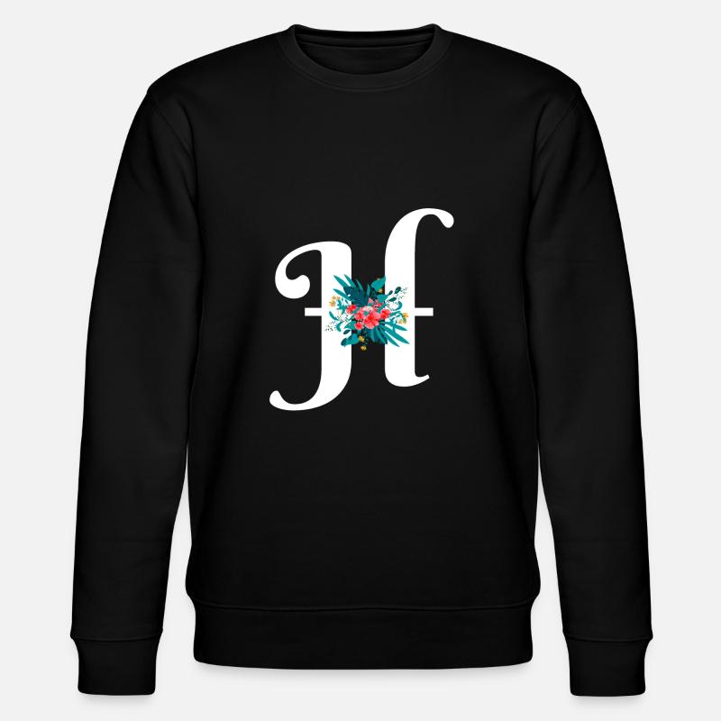 lettre H fleuris - Sweat bio CHANGER Stanley/Stella Unisexe - noir