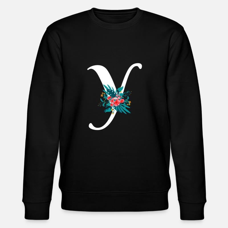 Buchstabe Y geblüht - Stanley/Stella Unisex Bio-Sweatshirt CHANGER  - Schwarz