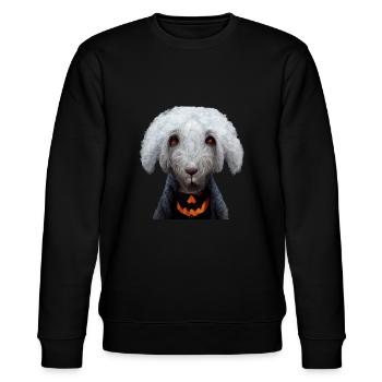 Bedlington Terrier Halloween - Stanley/Stella CHANGER Unisex Organic Sweatshirt - black - Front - Nik (191cm) & Marisol (170cm)