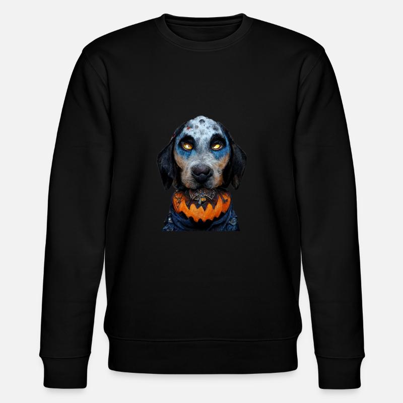 Halloween Bluetick Coonhound - Stanley/Stella Unisex Bio-Sweatshirt CHANGER  - Schwarz