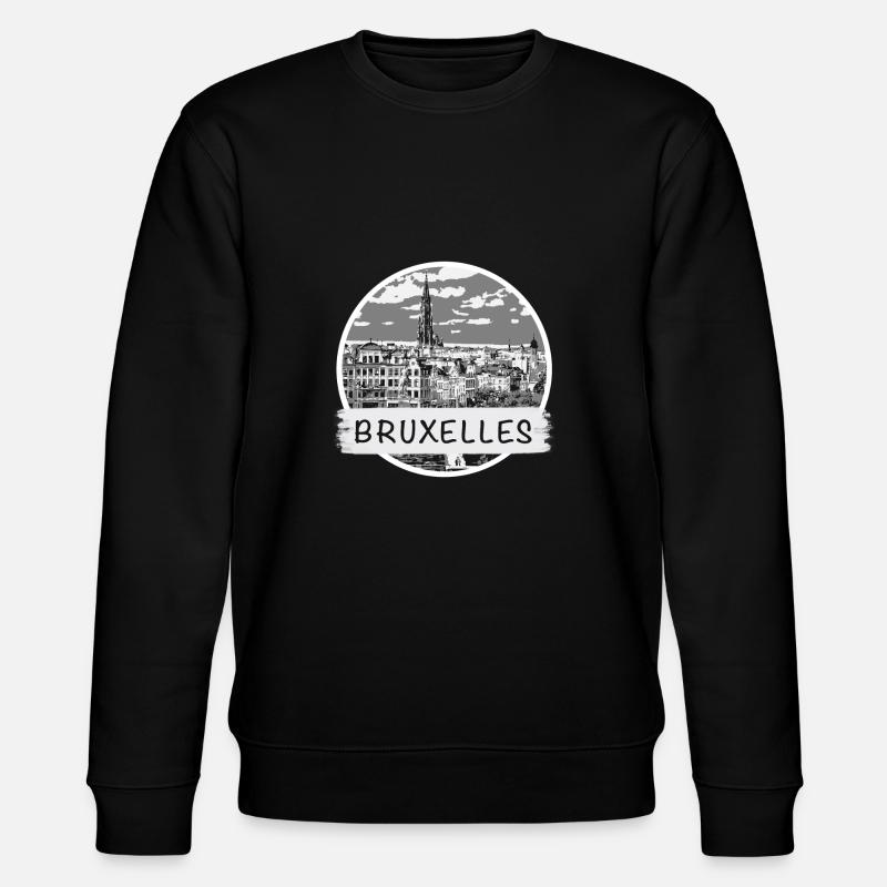 Brüssel City - Stanley/Stella Unisex Bio-Sweatshirt CHANGER  - Schwarz