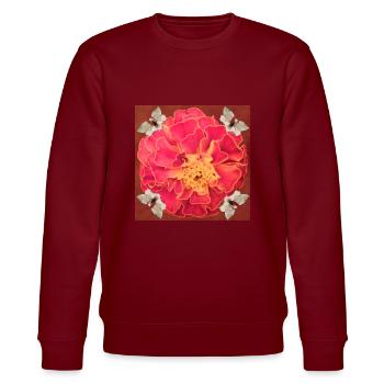 Von Rino Ringelblumen - Stanley/Stella Unisex Bio-Sweatshirt CHANGER  - Burgunderrot - Vorne - Nik (191cm) & Marisol (170cm)