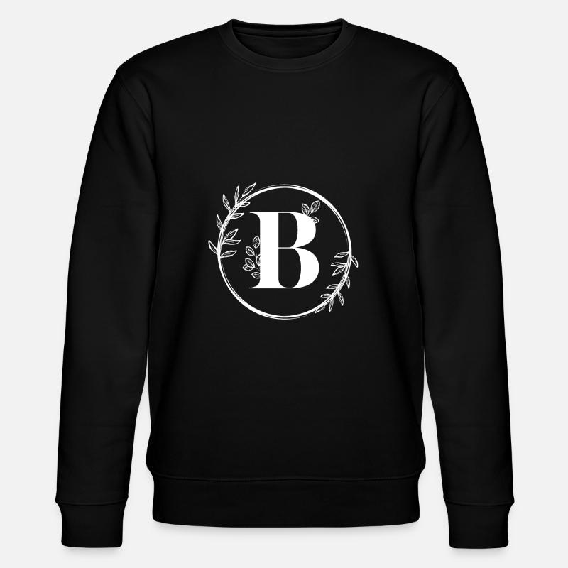 Blumenbuchstabe B - Stanley/Stella Unisex Bio-Sweatshirt CHANGER  - Schwarz