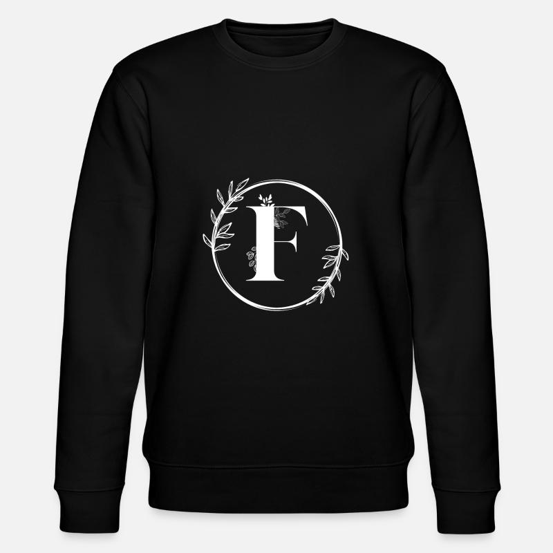 Lettre F Florale - Sweat bio CHANGER Stanley/Stella Unisexe - noir