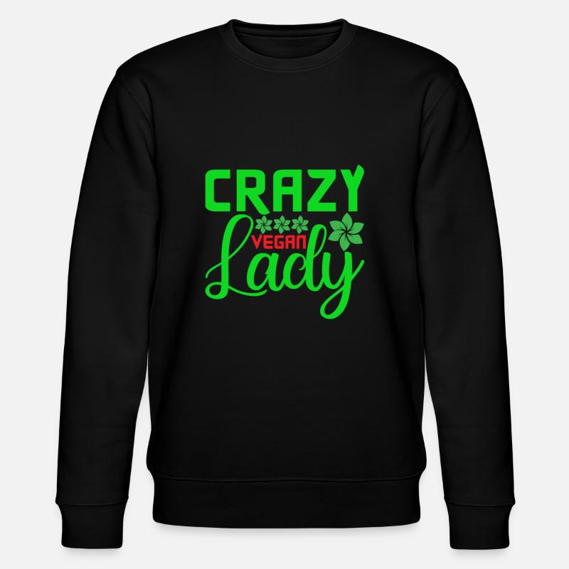 Crazy Vegan Lady - Stanley/Stella Unisex Bio-Sweatshirt CHANGER  - Schwarz