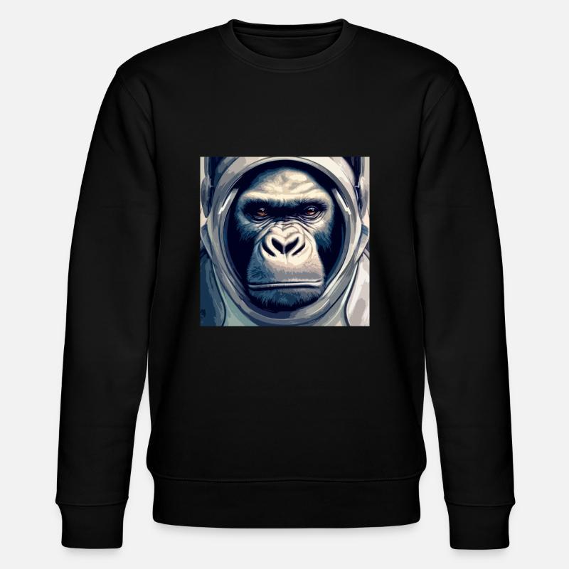 Singe astronaute, avec combinaison spatiale - Sweat bio CHANGER Stanley/Stella Unisexe - noir