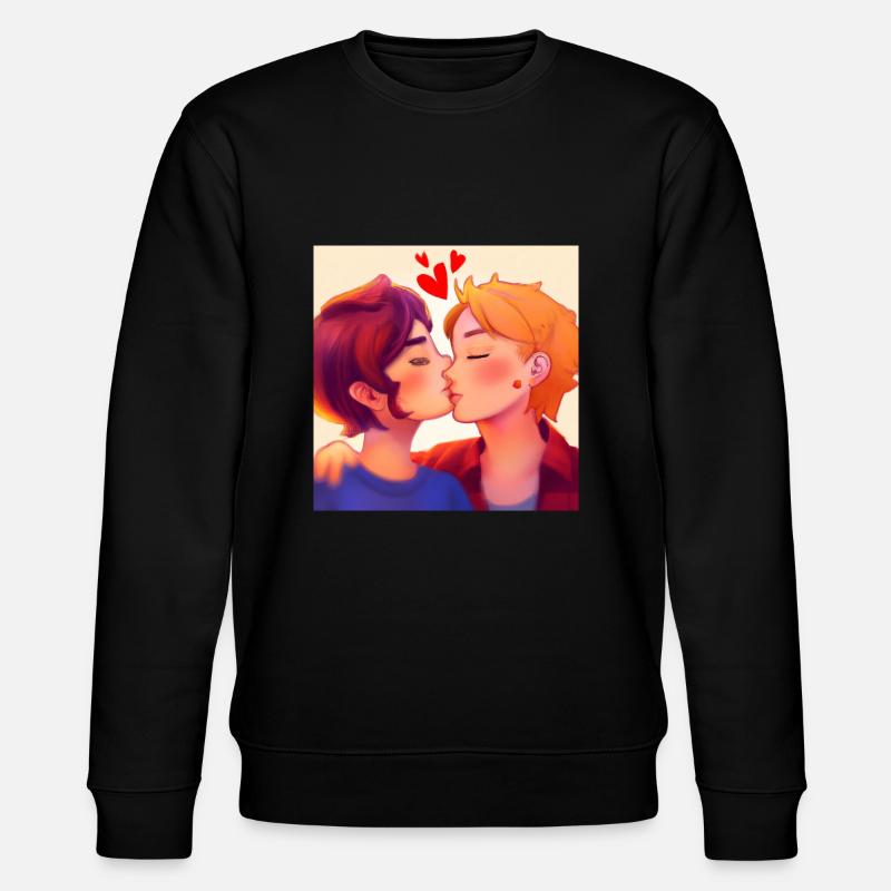 LGBT Queer Kuss 🌈🌈 - Stanley/Stella Unisex Bio-Sweatshirt CHANGER  - Schwarz