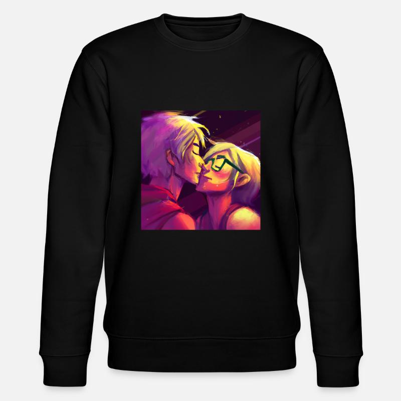 LGBT Queer Kuss 🌈🌈 - Stanley/Stella Unisex Bio-Sweatshirt CHANGER  - Schwarz