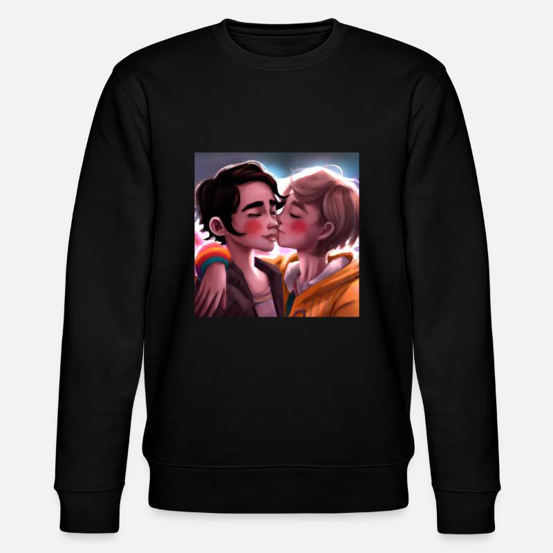 LGBT Queer Kuss 🌈🌈 - Stanley/Stella Unisex Bio-Sweatshirt CHANGER  - Schwarz