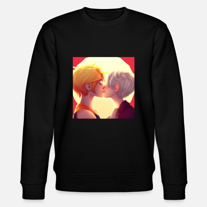 LGBT Queer Kuss 🌈🌈 - Stanley/Stella Unisex Bio-Sweatshirt CHANGER  - Schwarz
