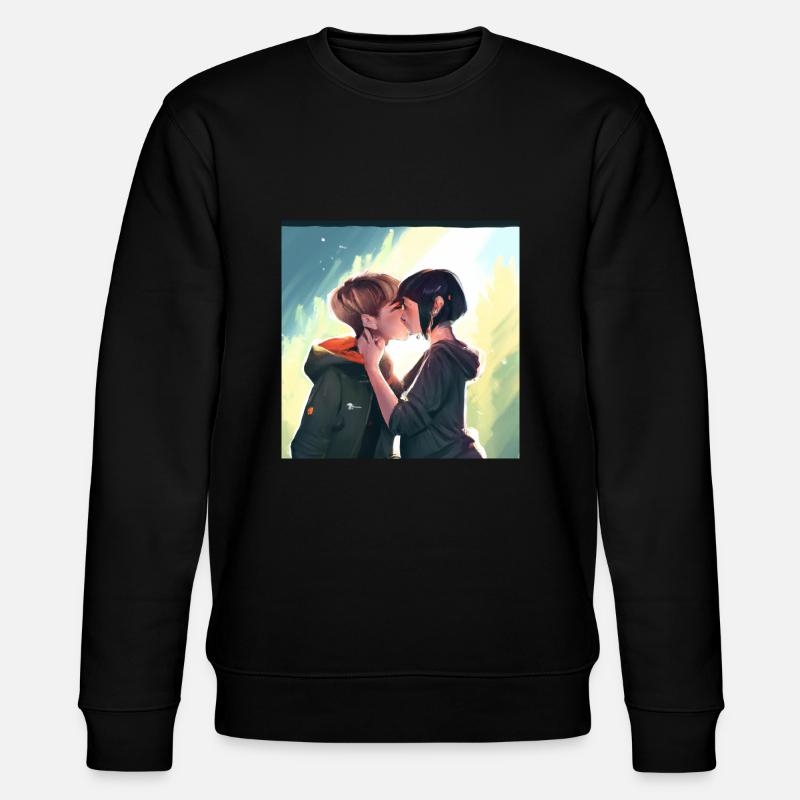 LGBT Queer Kuss 🌈🌈 - Stanley/Stella Unisex Bio-Sweatshirt CHANGER  - Schwarz