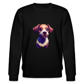 Epagneul Breton Hund - Epagneul Breton - Stanley/Stella Unisex Bio-Sweatshirt CHANGER  - Schwarz - Vorne - Nik (191cm) & Marisol (170cm)