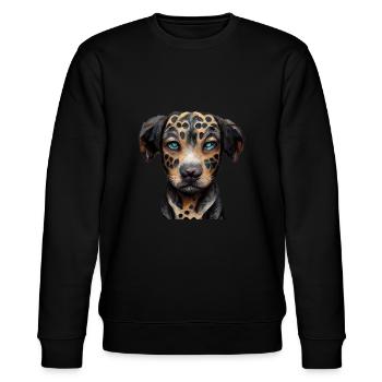 Chien léopard Catahoula - Sweat bio CHANGER Stanley/Stella Unisexe - noir - Devant - Nik (191cm) & Marisol (170cm)