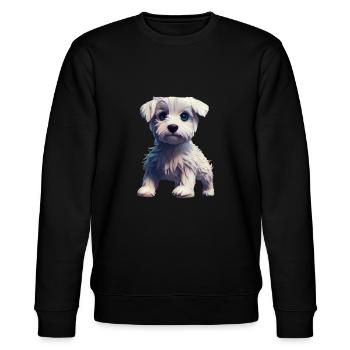 Westie Hund - Westie - Stanley/Stella Unisex Bio-Sweatshirt CHANGER  - Schwarz - Vorne - Nik (191cm) & Marisol (170cm)