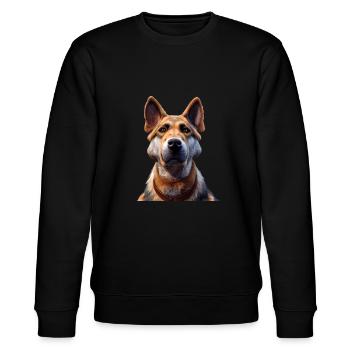 Malinois Hund - Malinois - Stanley/Stella Unisex Bio-Sweatshirt CHANGER  - Schwarz - Vorne - Nik (191cm) & Marisol (170cm)