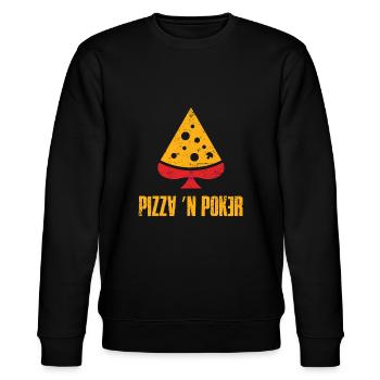 Pizza und Poker - Stanley/Stella Unisex Bio-Sweatshirt CHANGER  - Schwarz - Vorne - Nik (191cm) & Marisol (170cm)
