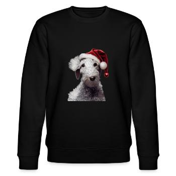 Bedlington Terrier Christmas - Stanley/Stella CHANGER Unisex Organic Sweatshirt - black - Front - Nik (191cm) & Marisol (170cm)