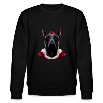 Hollandse Herder Weihnachten - Stanley/Stella Unisex Bio-Sweatshirt CHANGER  - Schwarz - Vorne - Nik (191cm) & Marisol (170cm)