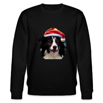Border Collie Weihnachten - Stanley/Stella Unisex Bio-Sweatshirt CHANGER  - Schwarz - Vorne - Nik (191cm) & Marisol (170cm)