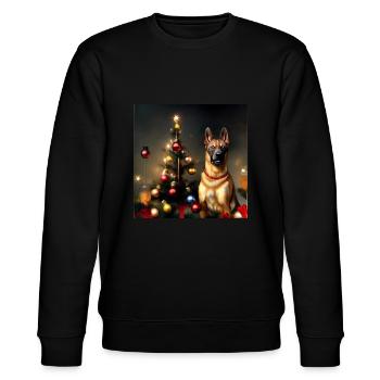 Malinois Weihnachten - Malinois - Stanley/Stella Unisex Bio-Sweatshirt CHANGER  - Schwarz - Vorne - Nik (191cm) & Marisol (170cm)