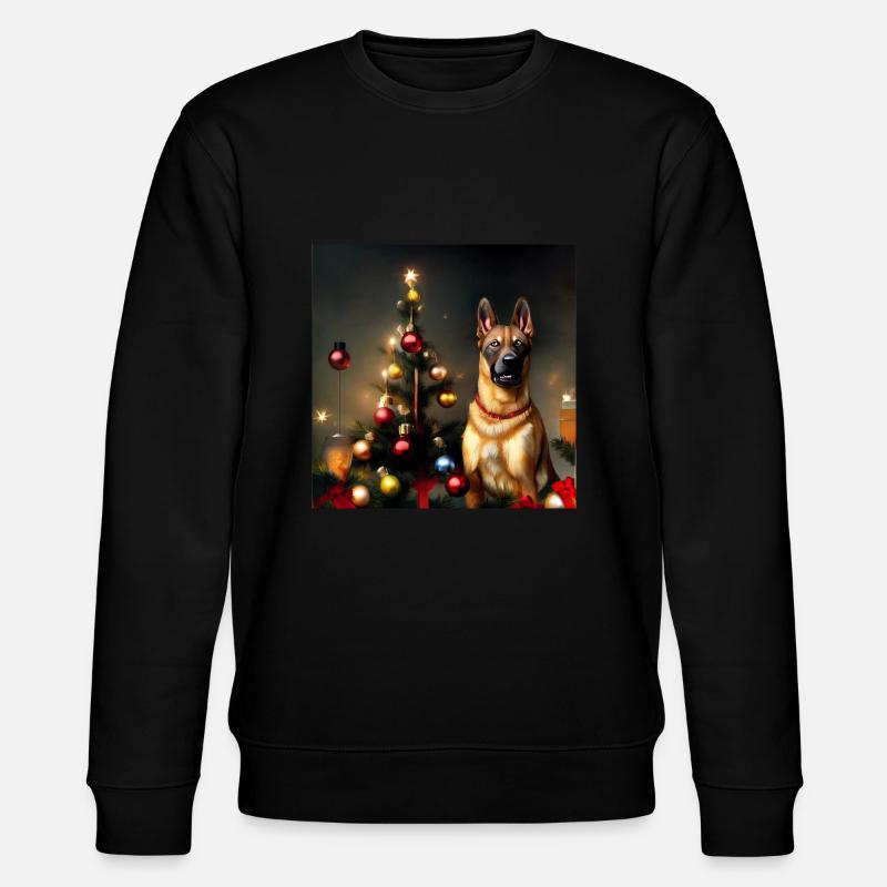 Malinois Weihnachten - Malinois - Stanley/Stella Unisex Bio-Sweatshirt CHANGER  - Schwarz