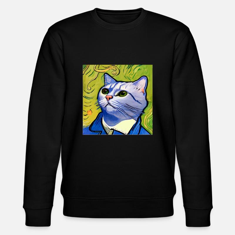 Chat peint par Van Gogh - Sweat bio CHANGER Stanley/Stella Unisexe - noir