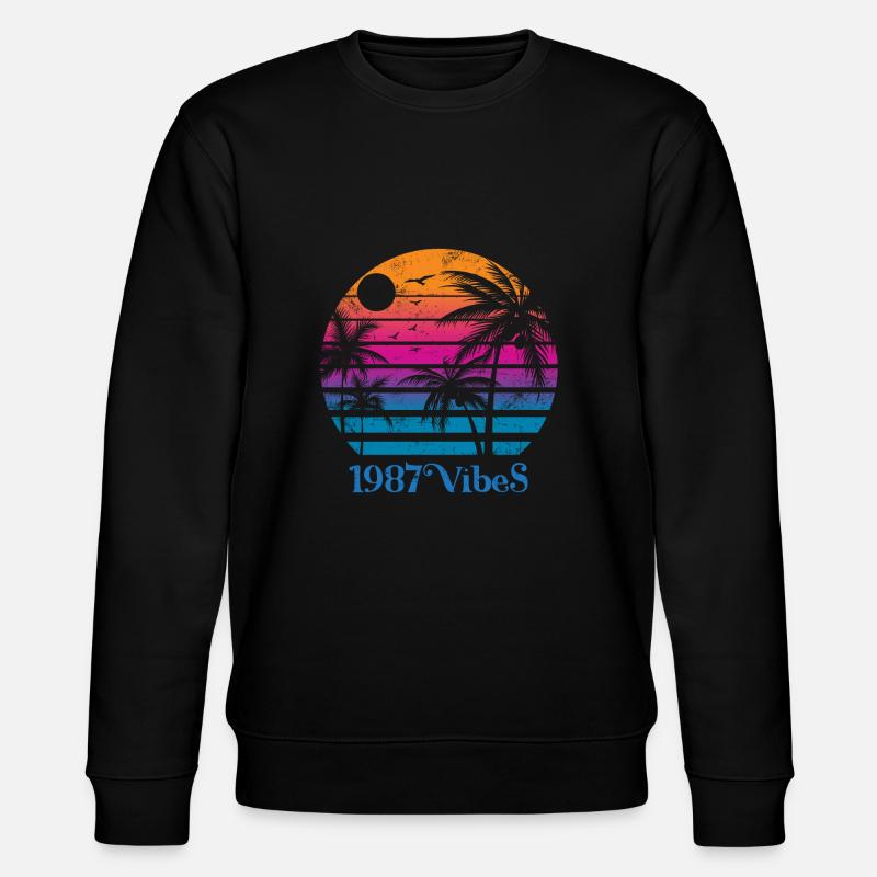 1987 Vibes - Stanley/Stella Unisex Bio-Sweatshirt CHANGER  - Schwarz