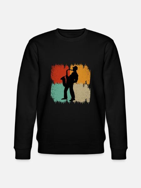 Retro saxophone - Stanley/Stella CHANGER Unisex Organic Sweatshirt - black
