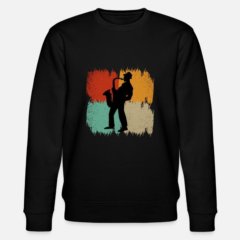 Retro-Saxophon - Stanley/Stella Unisex Bio-Sweatshirt CHANGER  - Schwarz