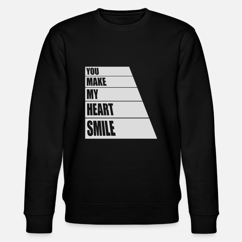 make my heart smile - Stanley/Stella Unisex Bio-Sweatshirt CHANGER  - Schwarz