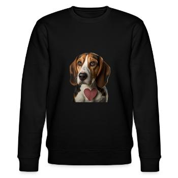 American Foxhound Valentins Tag - Stanley/Stella Unisex Bio-Sweatshirt CHANGER  - Schwarz - Vorne - Nik (191cm) & Marisol (170cm)