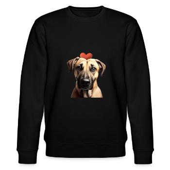 Black Mouth Cur Valentins Tag - Stanley/Stella Unisex Bio-Sweatshirt CHANGER  - Schwarz - Vorne - Nik (191cm) & Marisol (170cm)