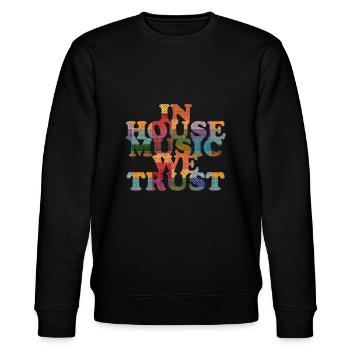 House Musik - Stanley/Stella Unisex Bio-Sweatshirt CHANGER  - Schwarz - Vorne - Nik (191cm) & Marisol (170cm)