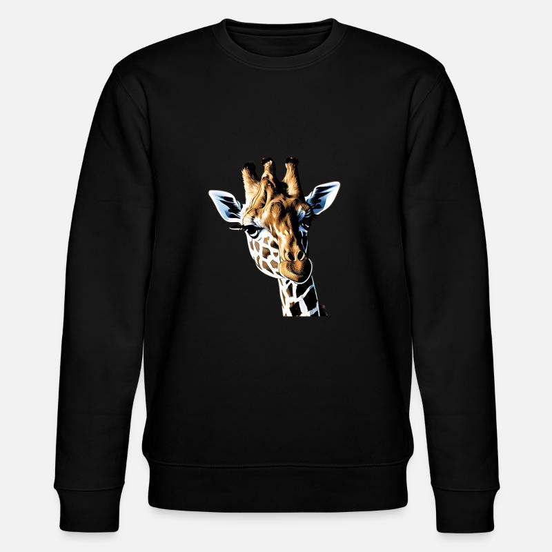 Giraffe1 - Stanley/Stella Unisex Bio-Sweatshirt CHANGER  - Schwarz