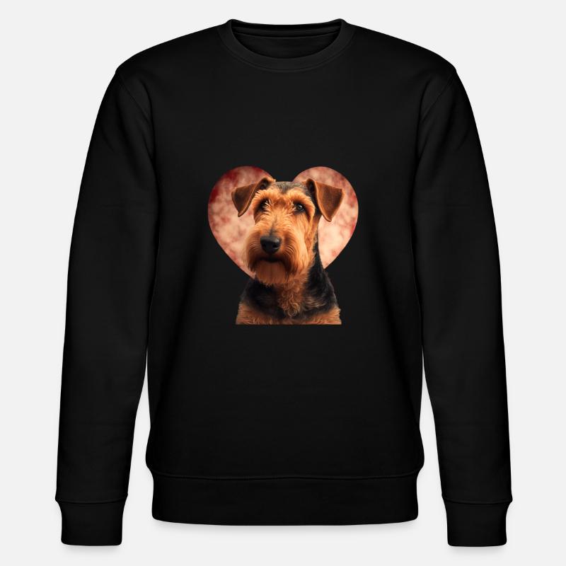 Airedale Terrier Valentins Tag - Stanley/Stella Unisex Bio-Sweatshirt CHANGER  - Schwarz