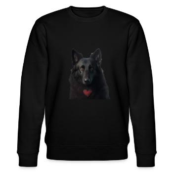 Schwarzer Schäferhund Valentins Tag - Stanley/Stella Unisex Bio-Sweatshirt CHANGER  - Schwarz - Vorne - Nik (191cm) & Marisol (170cm)