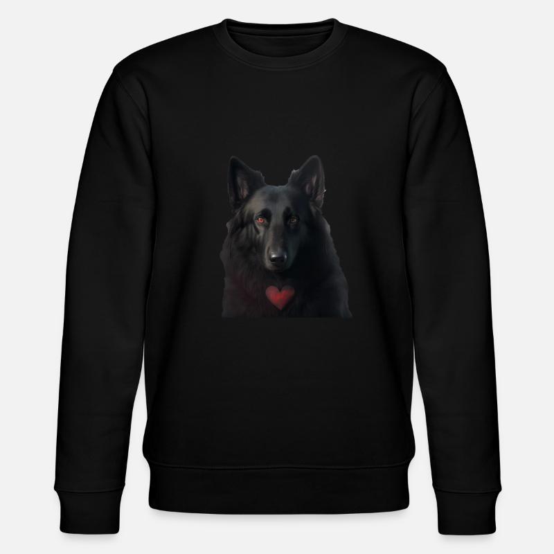 Schwarzer Schäferhund Valentins Tag - Stanley/Stella Unisex Bio-Sweatshirt CHANGER  - Schwarz