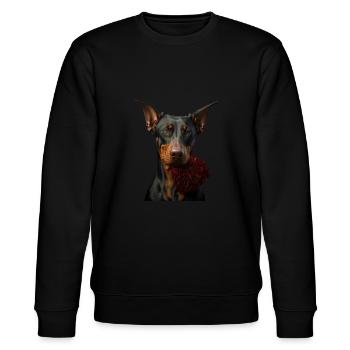 Dobermann Valentins Tag - Stanley/Stella Unisex Bio-Sweatshirt CHANGER  - Schwarz - Vorne - Nik (191cm) & Marisol (170cm)
