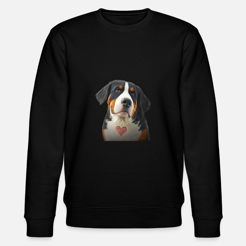 Grosser Schweizer Sennnenhund Valentins Tag - Stanley/Stella Unisex Bio-Sweatshirt CHANGER  - Schwarz