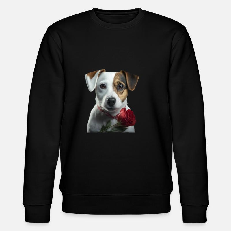 Jack Russell Terrier Valentins Tag - Stanley/Stella Unisex Bio-Sweatshirt CHANGER  - Schwarz