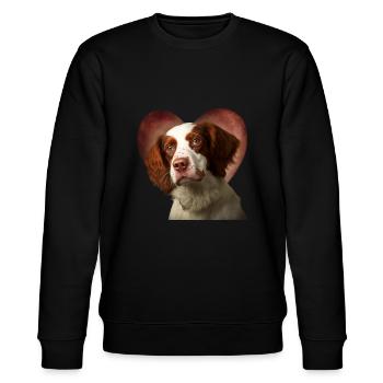 Epagneul Breton Valentins Tag - Stanley/Stella Unisex Bio-Sweatshirt CHANGER  - Schwarz - Vorne - Nik (191cm) & Marisol (170cm)