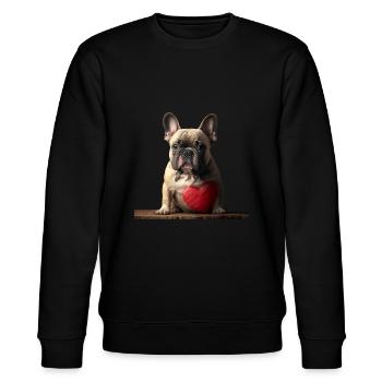 Français Bulldog Saint-Valentin - Sweat bio CHANGER Stanley/Stella Unisexe - noir - Devant - Nik (191cm) & Marisol (170cm)