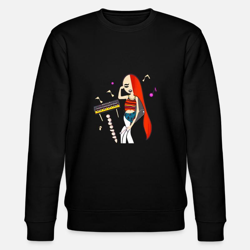 Musik Mädchen - Stanley/Stella Unisex Bio-Sweatshirt CHANGER  - Schwarz