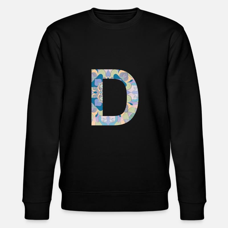 Buchstabe D im Mandala - Stanley/Stella Unisex Bio-Sweatshirt CHANGER  - Schwarz