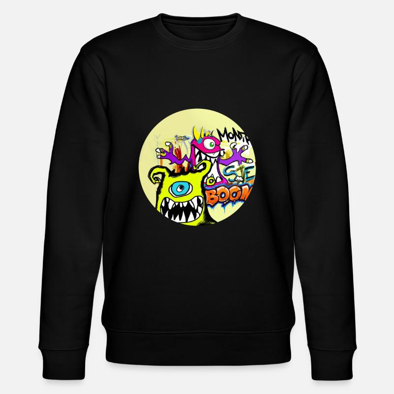 Grafitti Monster Boom - Stanley/Stella Unisex Bio-Sweatshirt CHANGER  - Schwarz