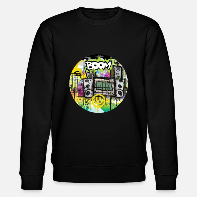 Boom Box avec Smiley - Graffiti - Sweat bio CHANGER Stanley/Stella Unisexe - noir