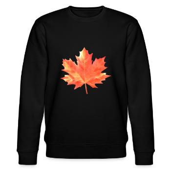 Ahornblatt bunt Herbst Farben Ahorn Baum Wald Warm - Stanley/Stella Unisex Bio-Sweatshirt CHANGER  - Schwarz - Vorne - Nik (191cm) & Marisol (170cm)