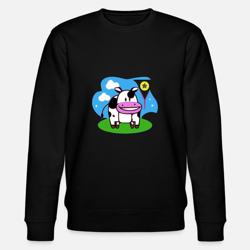 Luli die Kuh - Stanley/Stella Unisex Bio-Sweatshirt CHANGER  - Schwarz